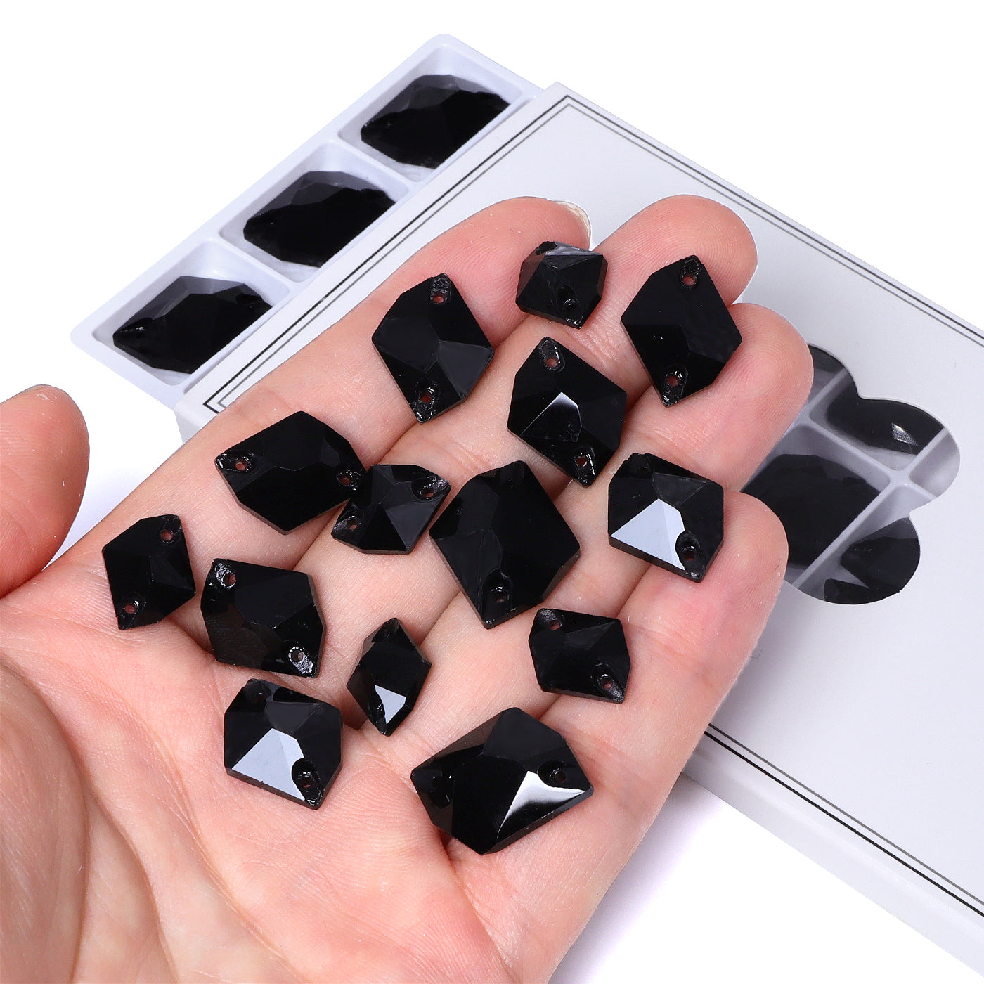 Mixed Sizes Jet Cosmic Shape High Quality Glass Sew-on Rhinestones WholesaleRhinestone