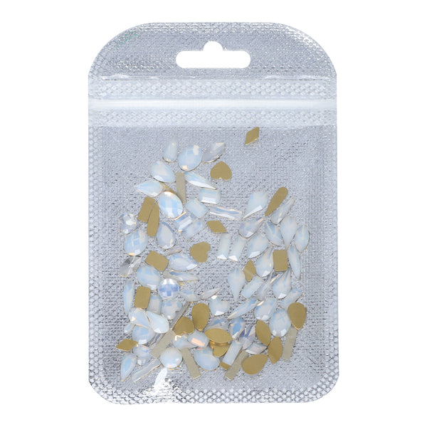 Mixed Shapes White Opal Flat Back Fancy Rhinestones For Nail Art WholesaleRhinestone