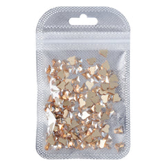 Heart Shape Golden Shadow Glass Flat Back Fancy Rhinestones