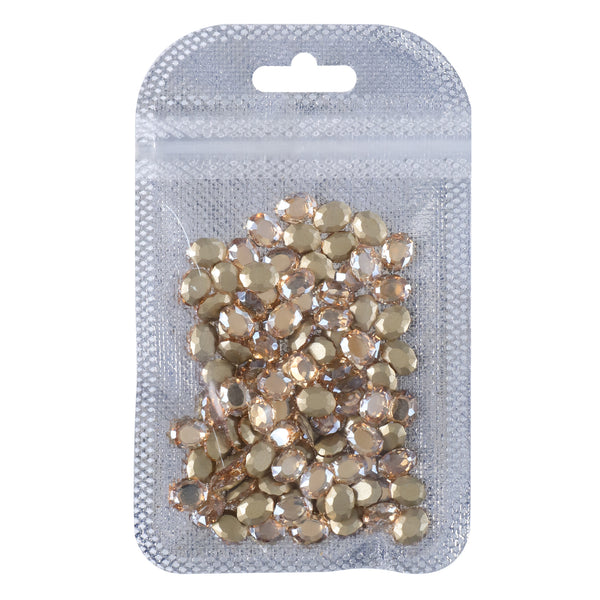 Champagne Magic Mirror Shape Pointed Back Fancy Rhinestones For Nail Art