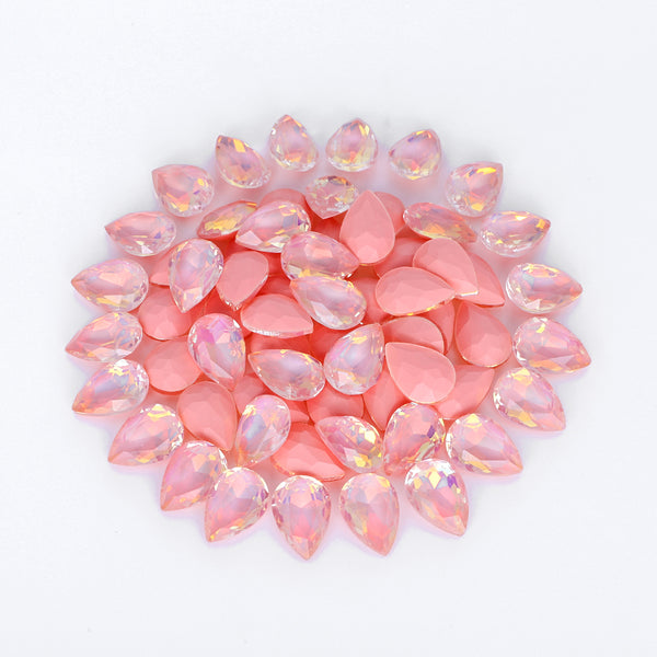 Water Red AM Drop Shape Glass Pointed Back Fancy Rhinestones WholesaleRhinestone