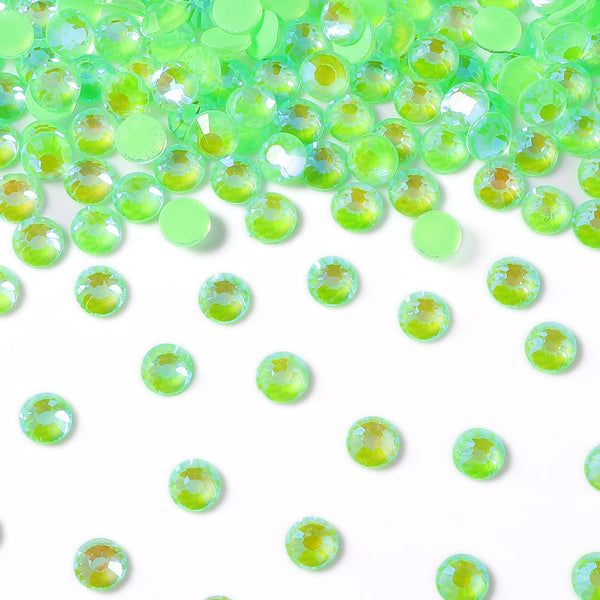 Mocha Shimmer Apple Green Glass Flat Back Rhinestones WholesaleRhinestone