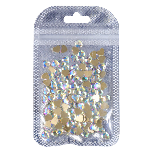 Heart Shape Crystal AB Glass Flat Back Fancy Rhinestones