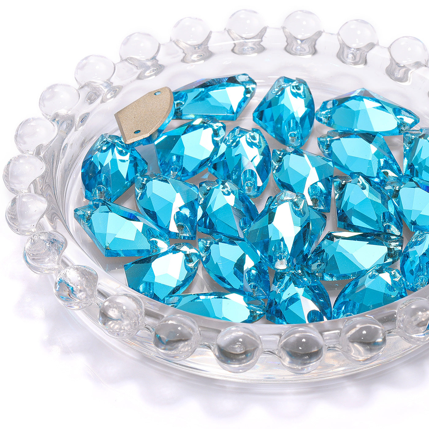 Aquamarine Galactic Shape High Quality Glass Sew-on Rhinestones WholesaleRhinestone