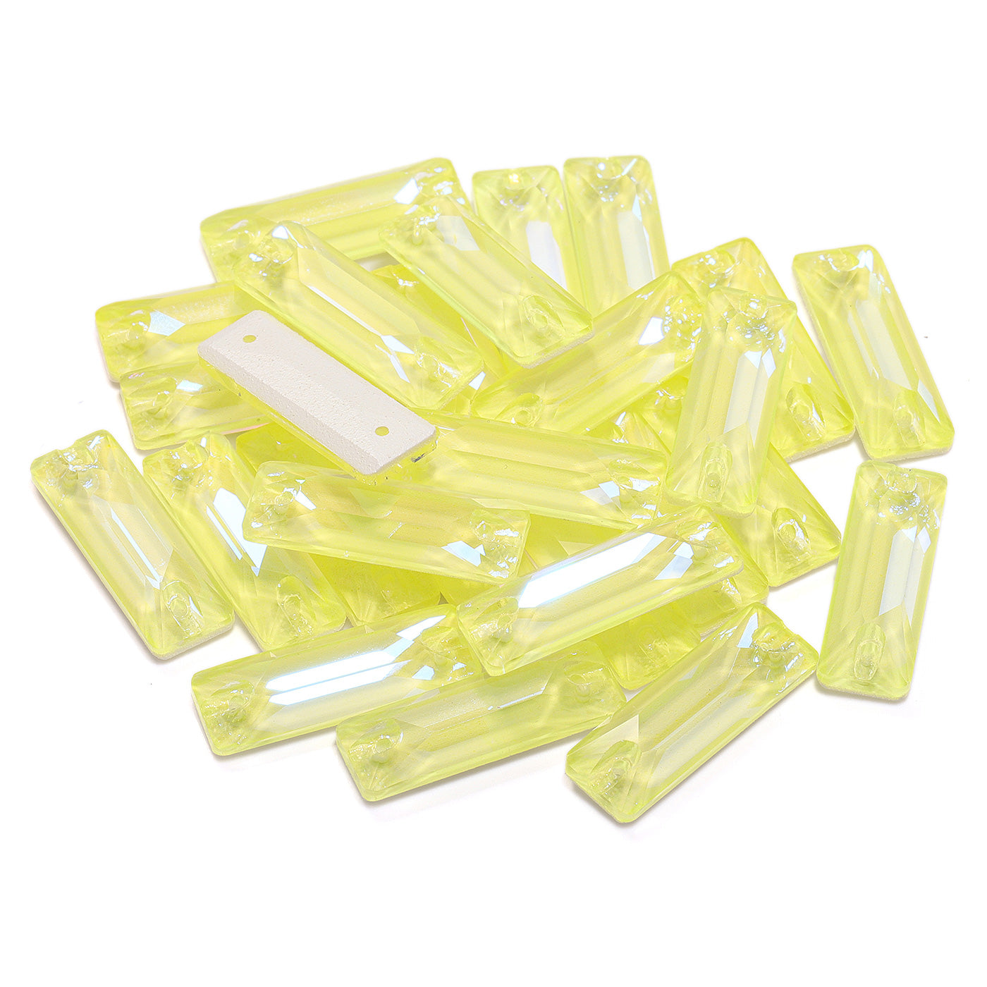 Electric Neon Light Topaz Cosmic Baguette Shape High Quality Glass Sew-on Rhinestones Secondary image