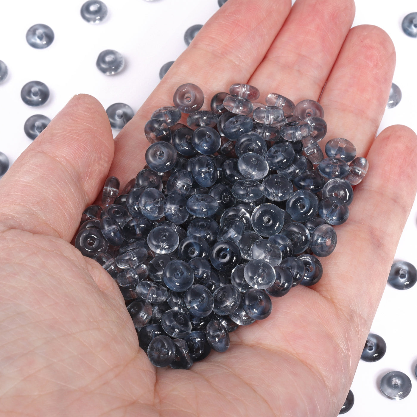 TMTG007 Transparent Candy Series Lucky Buckle Shape Glass Seed Beads Secondary image