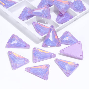 Slim Triangle Shape Lavender AM High Quality Glass Sew-on Rhinestones WholesaleRhinestone