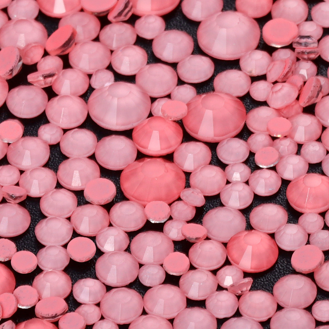 Mixed Sizes Neon Coral Glass Flat Back Rhinestones For Nail Art WholesaleRhinestone