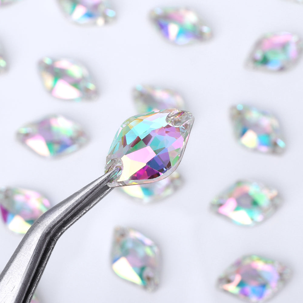 Crystal Phantom Lemon Shape High Quality Glass Sew-on Rhinestones WholesaleRhinestone