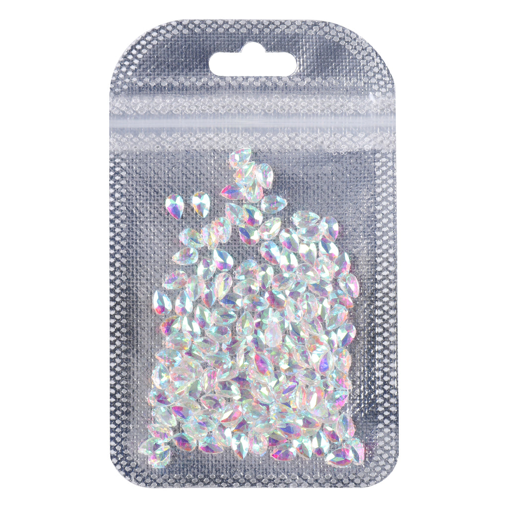 Raindrop Shape Crystal AB Unfoiled Flat Back Fancy Rhinestones WholesaleRhinestone
