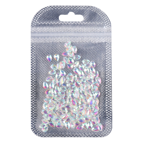 Raindrop Shape Crystal AB Unfoiled Flat Back Fancy Rhinestones WholesaleRhinestone