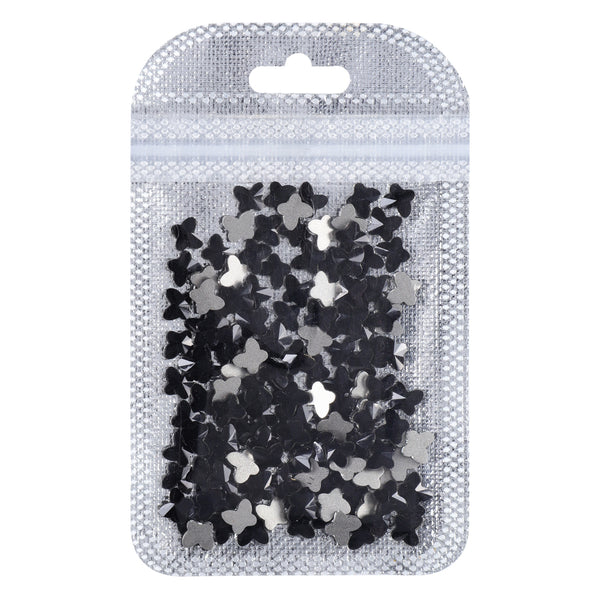 Butterfly Shape Black Flat Back Fancy Rhinestones