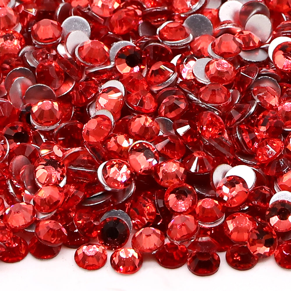 Red Rhinestone Champagne Crystal FlatBack Glass Rhinestones Glue-On for Nail ...