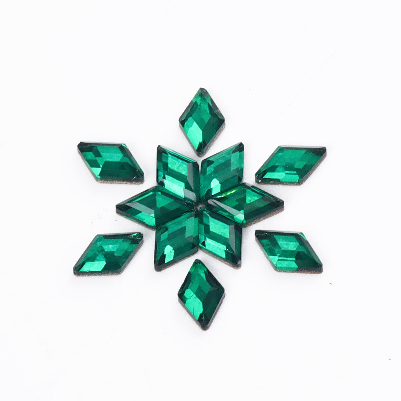 Rhombus Shape Dark Green Flat Back Fancy Rhinestones WholesaleRhinestone