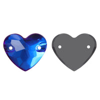 Bermuda Blue Heart Shape High Quality Glass Sew-on Rhinestones WholesaleRhinestone