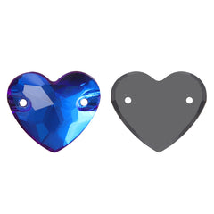 Bermuda Blue Heart Shape High Quality Glass Sew-on Rhinestones WholesaleRhinestone