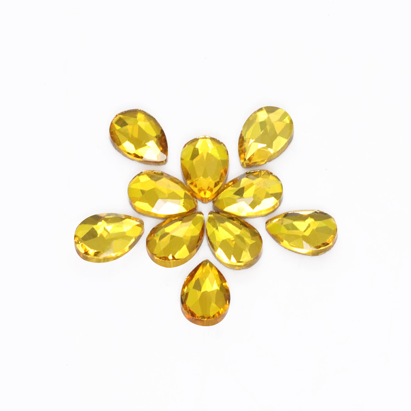 Raindrop Shape Citrine Flat Back Fancy Rhinestones WholesaleRhinestone