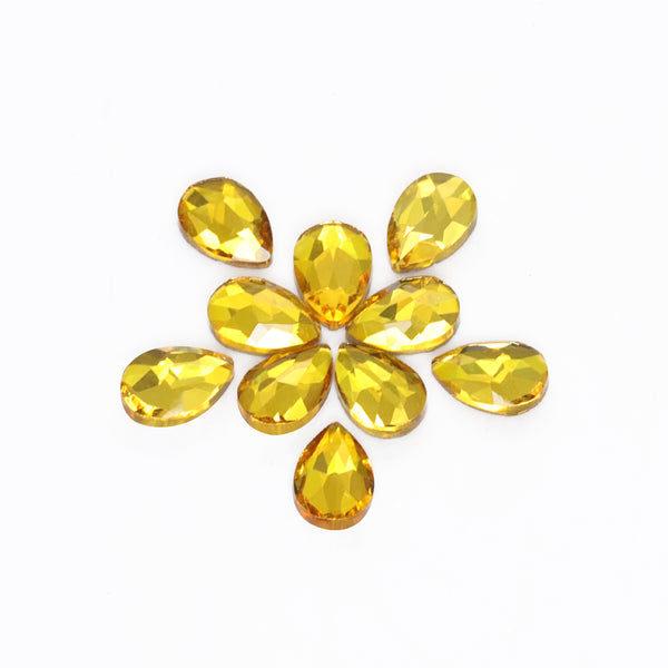 Raindrop Shape Citrine Flat Back Fancy Rhinestones WholesaleRhinestone