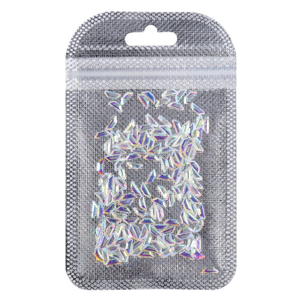 Trapeze Shape Crystal AB Unfoiled Flat Back Fancy Rhinestones