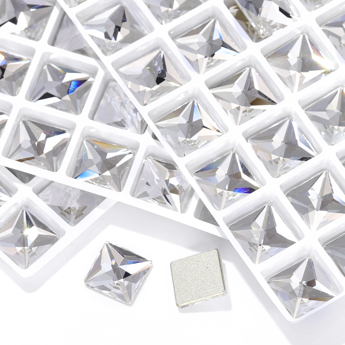 Crystal Square Shape High Quality Glass Beveled Flat Back Rhinestones