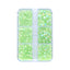 Mixed Sizes 6 Grid Box Mocha Opal Lt Green Glass FlatBack Rhinestones For Nail Art WholesaleRhinestone
