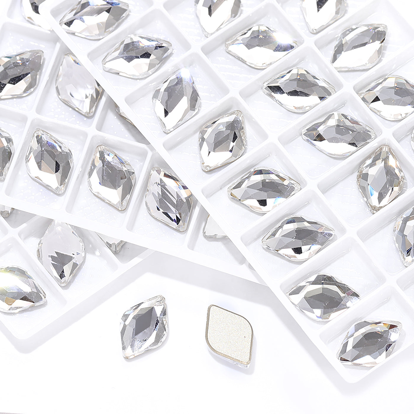 Crystal Lemon Shape High Quality Glass Beveled Flat Back Rhinestones