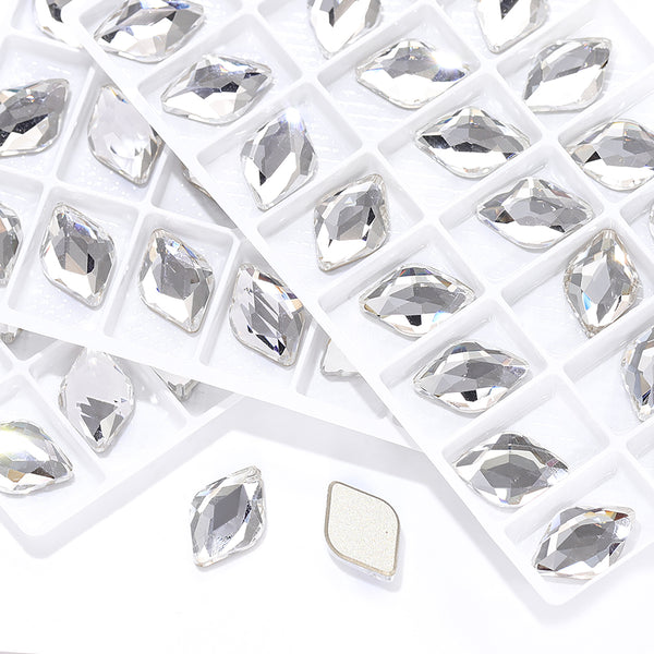 Crystal Lemon Shape High Quality Glass Beveled Flat Back Rhinestones