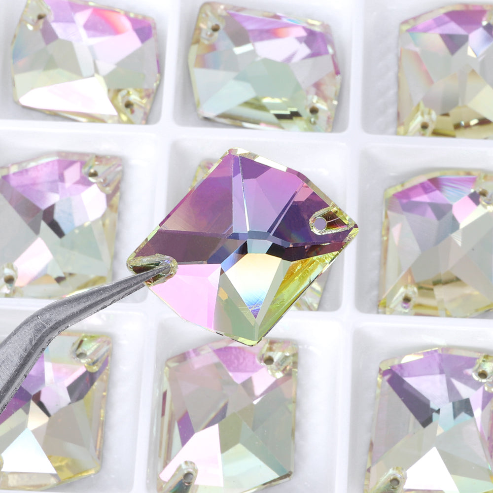 Luminous Green Cosmic Shape High Quality Glass Sew-on Rhinestones WholesaleRhinestone