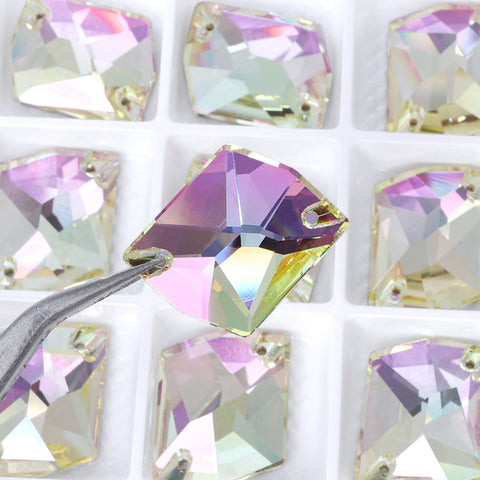 Luminous Green Cosmic Shape High Quality Glass Sew-on Rhinestones