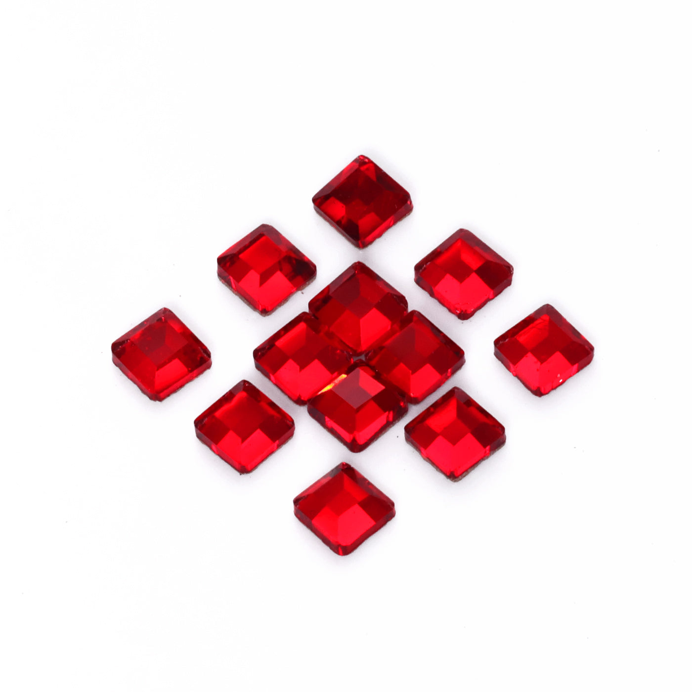 Square Shape Siam Flat Back Fancy Rhinestones WholesaleRhinestone