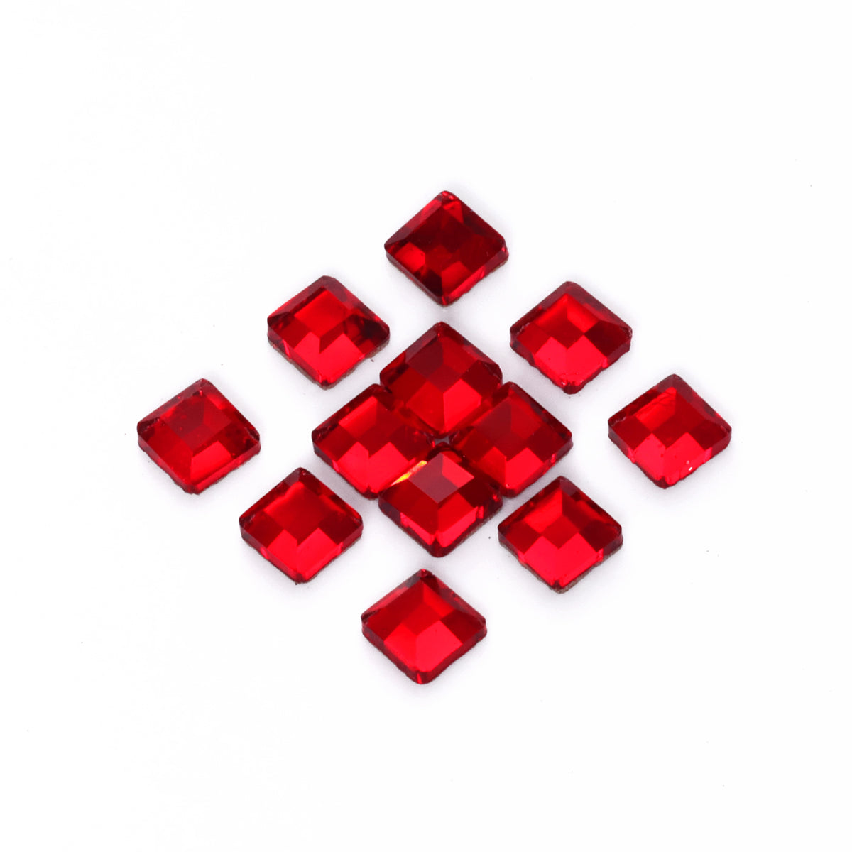 Square Shape Siam Flat Back Fancy Rhinestones WholesaleRhinestone