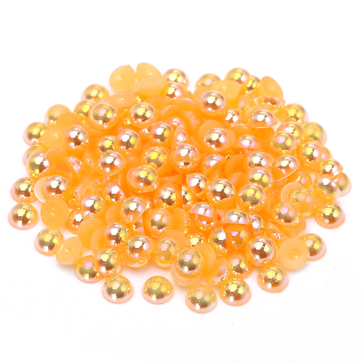 Orange Yellow AB Resin Flat Back Pearls Multi Sizes WholesaleRhinestone