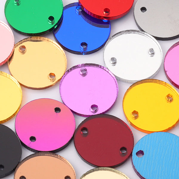 Round  Shape Multi Colors Acrylic Sew-on Mirror For Dance Costume WholesaleRhinestone