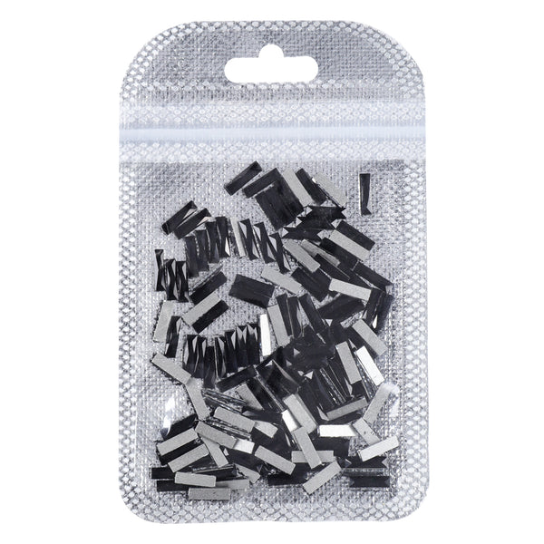 Rectangle Shape Black Flat Back Fancy Rhinestones
