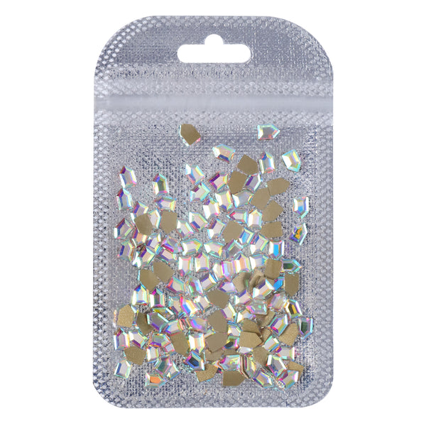 Pentagon Shape Crystal AB Flat Back Fancy Rhinestones