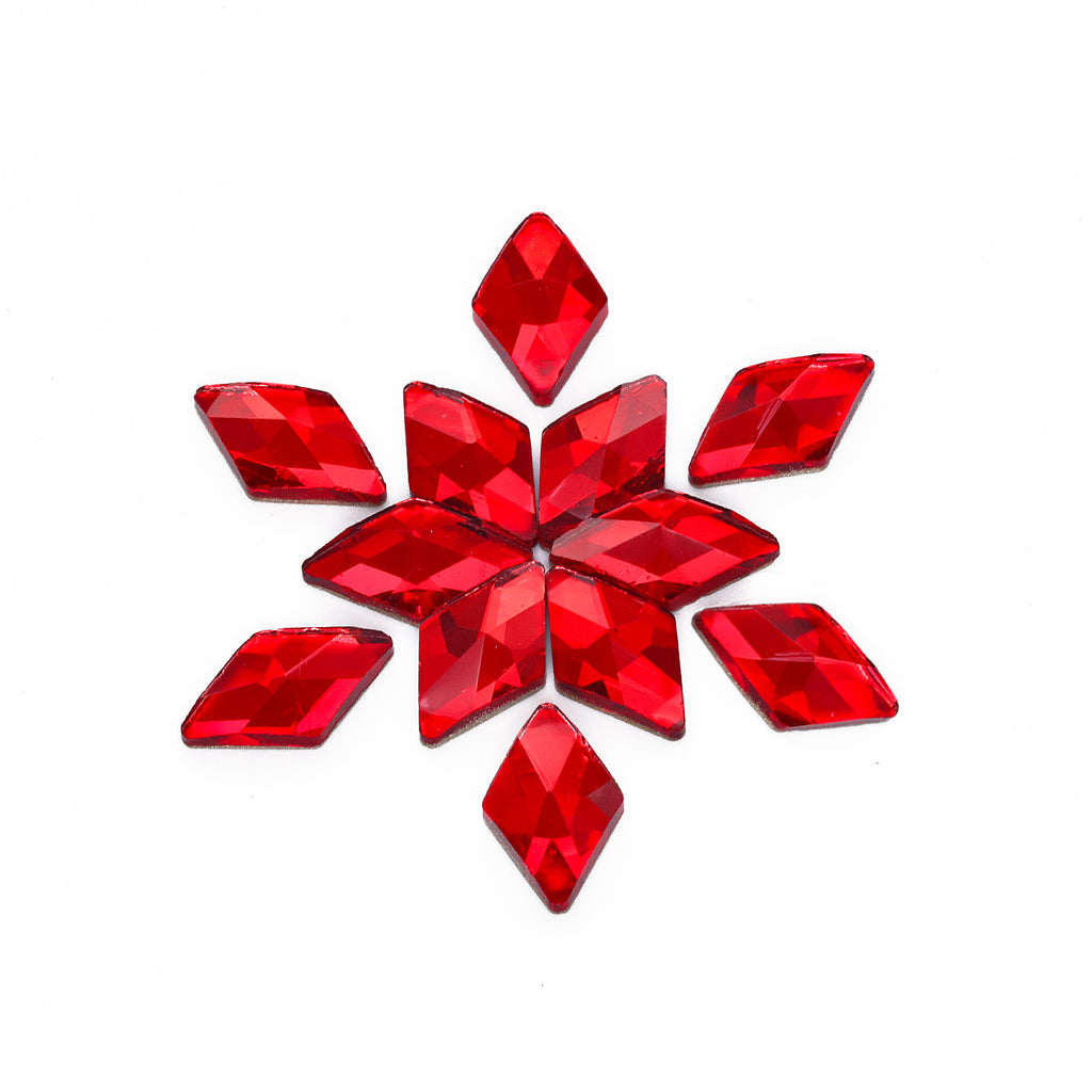 Rhombus Shape Siam Flat Back Fancy Rhinestones WholesaleRhinestone