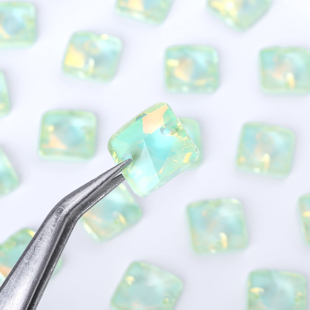Light Azore AM Rivoli Square Shape High Quality Glass Sew-on Rhinestones WholesaleRhinestone