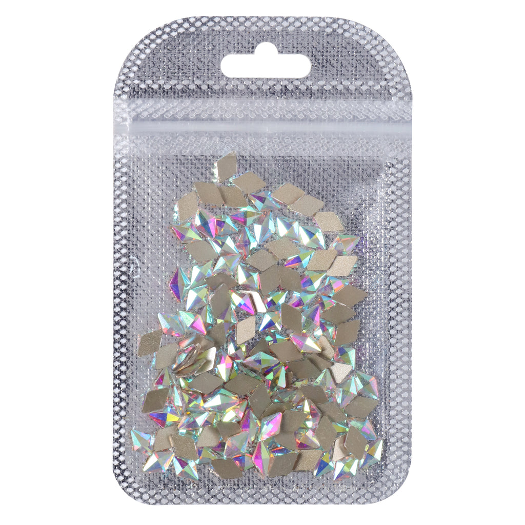 Rhombus Shape Crystal AB Flat Back Fancy Rhinestones