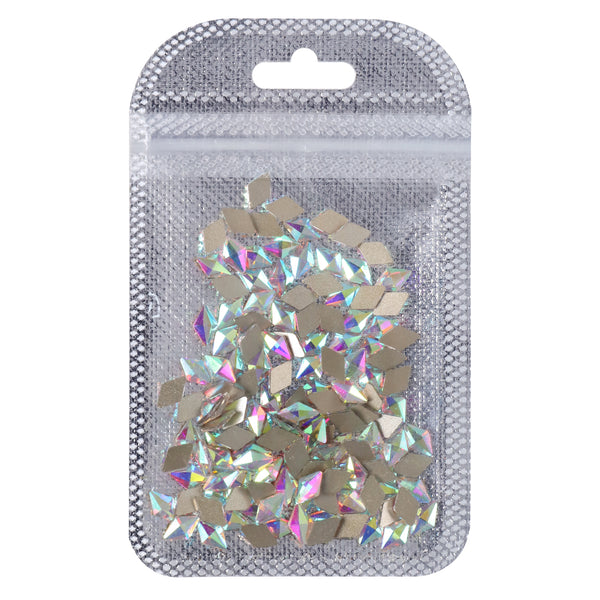 Rhombus Shape Crystal AB Flat Back Fancy Rhinestones