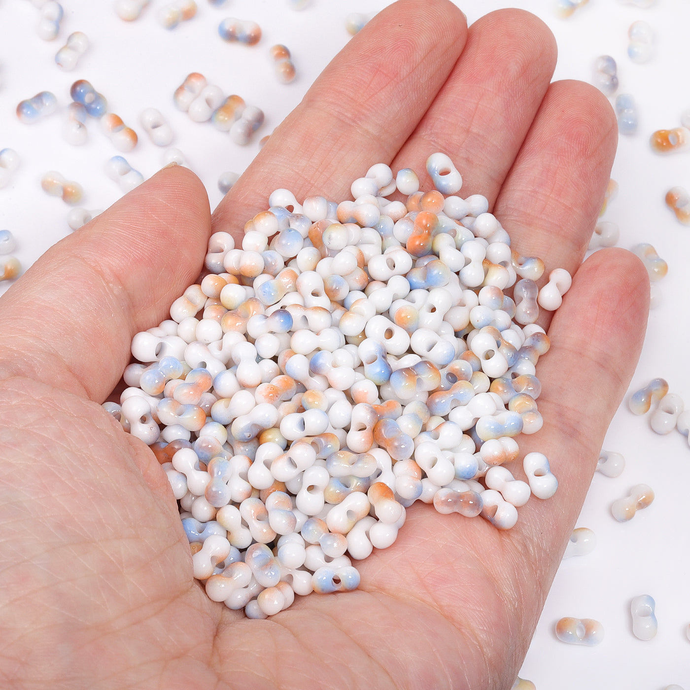 RNB002 Rainbow Effect Peanut Beads Shape Glass Seed Beads Secondary image