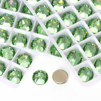 Peridot XIRIUS Round Shape High Quality Glass Beveled Flat Back Rhinestones WholesaleRhinestone