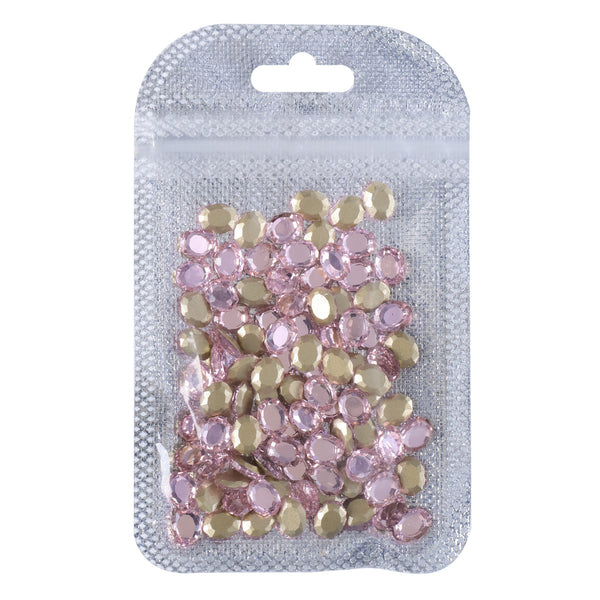 Light Pink Magic Mirror Shape Pointed Back Fancy Rhinestones For Nail Art