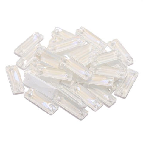 Electric Neon White Cosmic Baguette Shape High Quality Glass Sew-on Rhinestones Secondary image