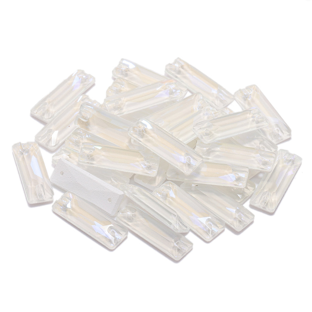 Electric Neon White Cosmic Baguette Shape High Quality Glass Sew-on Rhinestones WholesaleRhinestone