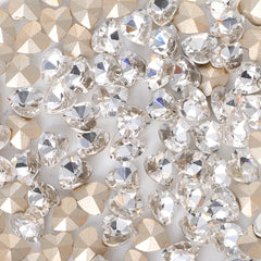 Crystal Heart Shape Glass Pointed Back Fancy Rhinestones