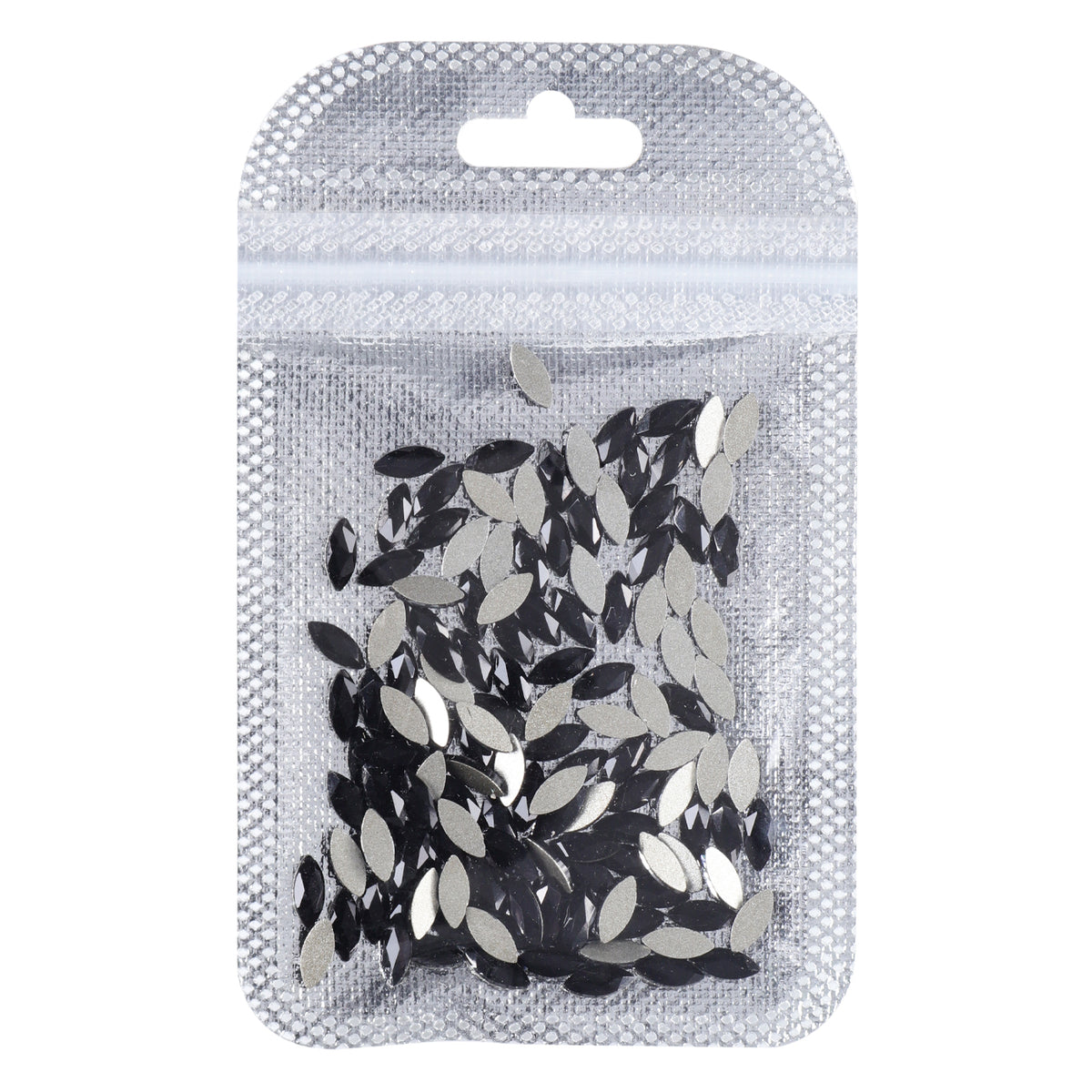 Navette Shape Black Flat Back Fancy Rhinestones