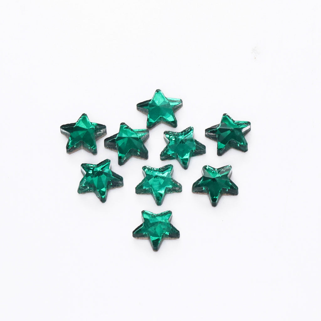 Star Shape Dark Green Flat Back Fancy Rhinestones WholesaleRhinestone