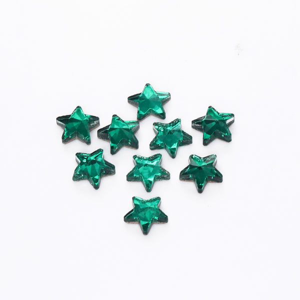 Star Shape Dark Green Flat Back Fancy Rhinestones WholesaleRhinestone