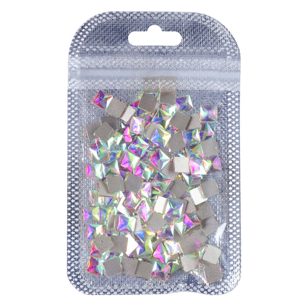 Square Shape Crystal AB Flat Back Fancy Rhinestones