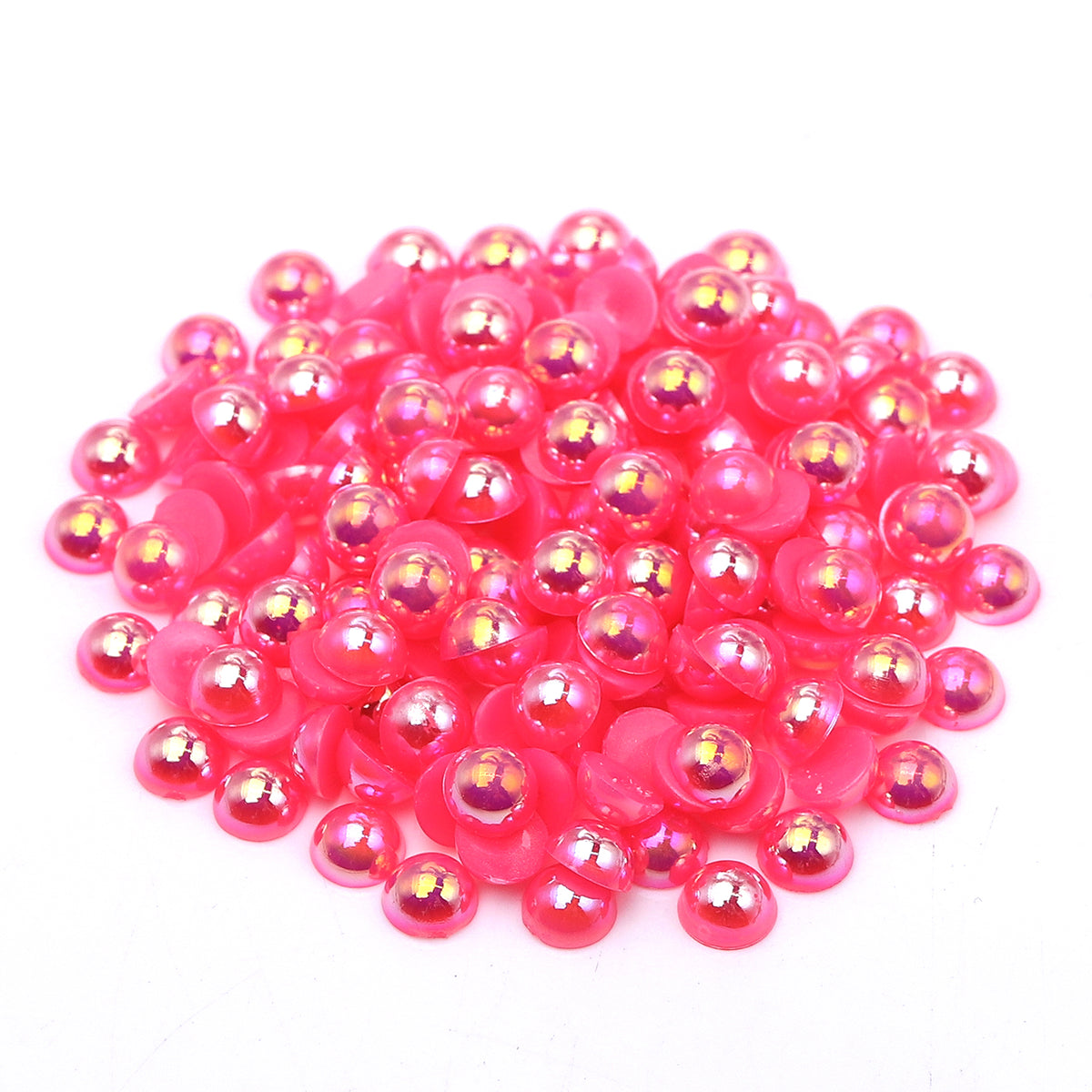 Peach Red AB Resin Flat Back Pearls Multi Sizes WholesaleRhinestone